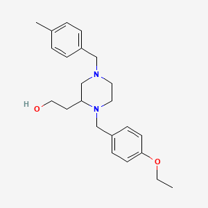 molecular formula C23H32N2O2 B5978770 2-[1-(4-ethoxybenzyl)-4-(4-methylbenzyl)-2-piperazinyl]ethanol 