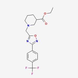 ethyl 1-({3-[4-(trifluoromethyl)phenyl]-1,2,4-oxadiazol-5-yl}methyl)-3-piperidinecarboxylate