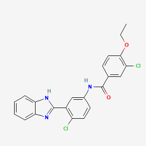 molecular formula C22H17Cl2N3O2 B5978809 N-[3-(1H-benzimidazol-2-yl)-4-chlorophenyl]-3-chloro-4-ethoxybenzamide 