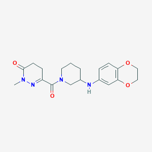 molecular formula C19H24N4O4 B5978834 6-{[3-(2,3-dihydro-1,4-benzodioxin-6-ylamino)-1-piperidinyl]carbonyl}-2-methyl-4,5-dihydro-3(2H)-pyridazinone 