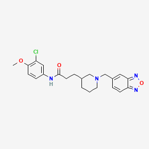 molecular formula C22H25ClN4O3 B5978844 3-[1-(2,1,3-benzoxadiazol-5-ylmethyl)-3-piperidinyl]-N-(3-chloro-4-methoxyphenyl)propanamide 