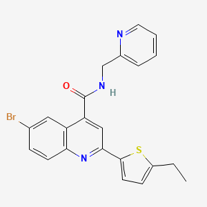molecular formula C22H18BrN3OS B5978865 6-bromo-2-(5-ethyl-2-thienyl)-N-(2-pyridinylmethyl)-4-quinolinecarboxamide 