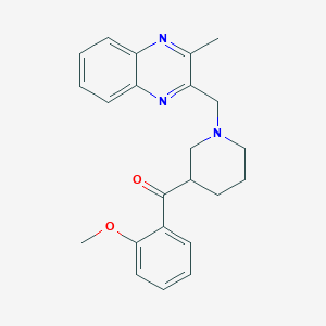 molecular formula C23H25N3O2 B5978884 (2-methoxyphenyl){1-[(3-methyl-2-quinoxalinyl)methyl]-3-piperidinyl}methanone 