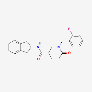 molecular formula C22H23FN2O2 B5978927 N-(2,3-dihydro-1H-inden-2-yl)-1-(2-fluorobenzyl)-6-oxo-3-piperidinecarboxamide 