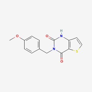 molecular formula C14H12N2O3S B597893 3-(4-methoxybenzyl)thieno[3,2-d]pyrimidine-2,4(1H,3H)-dione CAS No. 1223888-84-3