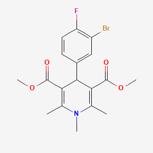 molecular formula C18H19BrFNO4 B5978967 dimethyl 4-(3-bromo-4-fluorophenyl)-1,2,6-trimethyl-1,4-dihydro-3,5-pyridinedicarboxylate 
