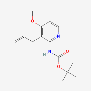 molecular formula C14H20N2O3 B597897 叔丁基(3-烯丙基-4-甲氧基吡啶-2-基)氨基甲酸酯 CAS No. 1261365-49-4