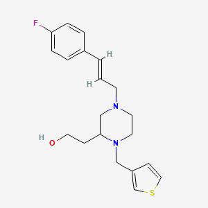 molecular formula C20H25FN2OS B5978974 2-[4-[(2E)-3-(4-fluorophenyl)-2-propen-1-yl]-1-(3-thienylmethyl)-2-piperazinyl]ethanol 