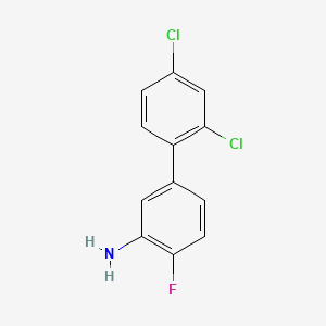 molecular formula C12H8Cl2FN B597898 2',4'-二氯-4-氟联苯-3-胺 CAS No. 1361841-20-4