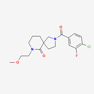 molecular formula C18H22ClFN2O3 B5978985 2-(4-chloro-3-fluorobenzoyl)-7-(2-methoxyethyl)-2,7-diazaspiro[4.5]decan-6-one 