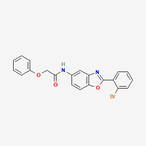 molecular formula C21H15BrN2O3 B5978990 N-[2-(2-bromophenyl)-1,3-benzoxazol-5-yl]-2-phenoxyacetamide 