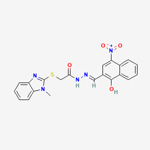 N'-[(1-hydroxy-4-nitro-2-naphthyl)methylene]-2-[(1-methyl-1H-benzimidazol-2-yl)thio]acetohydrazide
