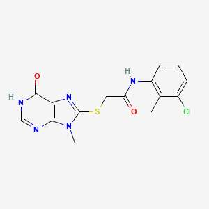 N-(3-chloro-2-methylphenyl)-2-[(9-methyl-6-oxo-6,9-dihydro-1H-purin-8-yl)thio]acetamide
