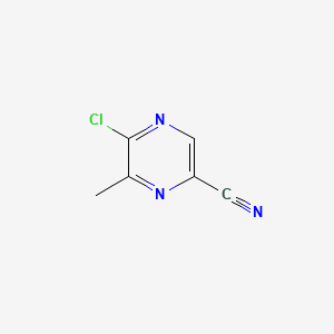molecular formula C6H4ClN3 B597903 5-Chloro-6-methylpyrazine-2-carbonitrile CAS No. 1260672-01-2