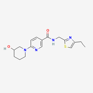 molecular formula C17H22N4O2S B5979038 N-[(4-ethyl-1,3-thiazol-2-yl)methyl]-6-(3-hydroxy-1-piperidinyl)nicotinamide 