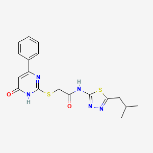 molecular formula C18H19N5O2S2 B5979069 N-(5-isobutyl-1,3,4-thiadiazol-2-yl)-2-[(6-oxo-4-phenyl-1,6-dihydro-2-pyrimidinyl)thio]acetamide 