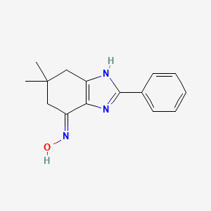 molecular formula C15H17N3O B5979079 6,6-dimethyl-2-phenyl-3,5,6,7-tetrahydro-4H-benzimidazol-4-one oxime 