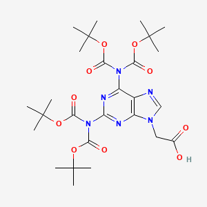 molecular formula C27H40N6O10 B597908 2-(2,6-Bis(bis(tert-butoxycarbonyl)amino)-9H-purin-9-yl)acetic acid CAS No. 1354832-42-0