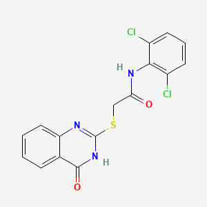 molecular formula C16H11Cl2N3O2S B5979114 N-(2,6-dichlorophenyl)-2-[(4-oxo-3,4-dihydro-2-quinazolinyl)thio]acetamide 