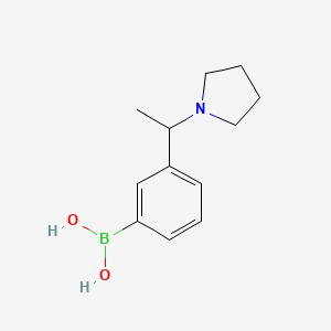 molecular formula C12H18BNO2 B597912 3-(1-Pyrrolidinoethyl)phenylboronic acid CAS No. 1256355-44-8