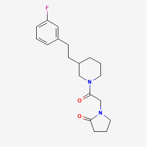 molecular formula C19H25FN2O2 B5979122 1-(2-{3-[2-(3-fluorophenyl)ethyl]-1-piperidinyl}-2-oxoethyl)-2-pyrrolidinone 