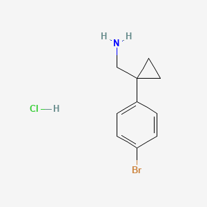 molecular formula C10H13BrClN B597914 (1-(4-Bromophenyl)cyclopropyl)methanamine hydrochloride CAS No. 1208915-57-4