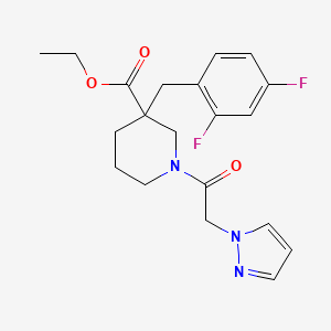molecular formula C20H23F2N3O3 B5979144 ethyl 3-(2,4-difluorobenzyl)-1-(1H-pyrazol-1-ylacetyl)-3-piperidinecarboxylate 