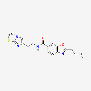 molecular formula C18H18N4O3S B5979169 N-(2-imidazo[2,1-b][1,3]thiazol-6-ylethyl)-2-(2-methoxyethyl)-1,3-benzoxazole-6-carboxamide 