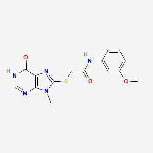 N-(3-methoxyphenyl)-2-[(9-methyl-6-oxo-6,9-dihydro-1H-purin-8-yl)thio]acetamide