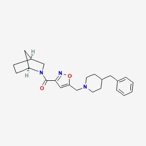 molecular formula C23H29N3O2 B5979238 (1S*,4S*)-2-({5-[(4-benzyl-1-piperidinyl)methyl]-3-isoxazolyl}carbonyl)-2-azabicyclo[2.2.1]heptane 