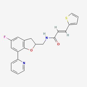 (2E)-N-{[5-fluoro-7-(2-pyridinyl)-2,3-dihydro-1-benzofuran-2-yl]methyl}-3-(2-thienyl)acrylamide
