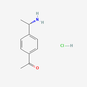 molecular formula C10H14ClNO B597926 (S)-1-(4-(1-aminoethyl)phenyl)ethanone hydrochloride CAS No. 1215213-92-5