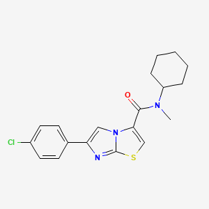 molecular formula C19H20ClN3OS B5979268 6-(4-chlorophenyl)-N-cyclohexyl-N-methylimidazo[2,1-b][1,3]thiazole-3-carboxamide 