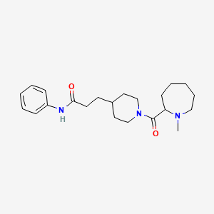 molecular formula C22H33N3O2 B5979278 3-{1-[(1-methyl-2-azepanyl)carbonyl]-4-piperidinyl}-N-phenylpropanamide 