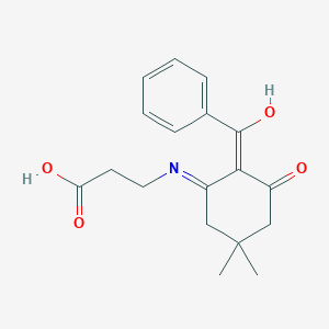 molecular formula C18H21NO4 B5979289 N-(2-benzoyl-5,5-dimethyl-3-oxo-1-cyclohexen-1-yl)-beta-alanine 