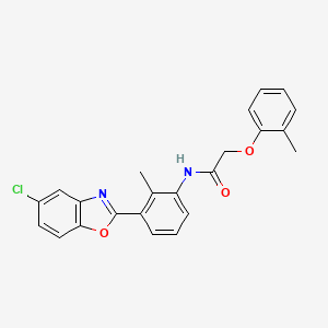 molecular formula C23H19ClN2O3 B5979318 N-[3-(5-chloro-1,3-benzoxazol-2-yl)-2-methylphenyl]-2-(2-methylphenoxy)acetamide 
