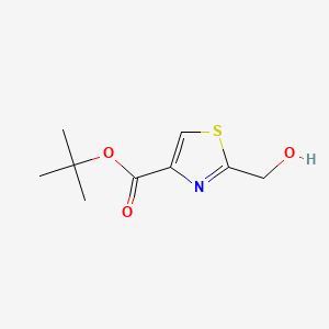 molecular formula C9H13NO3S B597933 4-Thiazolecarboxylic acid, 2-(hydroxyMethyl)-, 1,1-diMethylethyl ester CAS No. 1263282-18-3