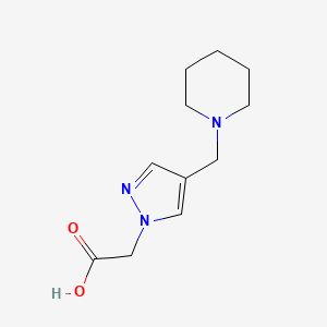 molecular formula C11H17N3O2 B597934 2-(4-(Piperidin-1-ylmethyl)-1h-pyrazol-1-yl)acetic acid CAS No. 1264100-89-1