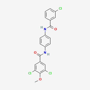 molecular formula C21H15Cl3N2O3 B5979348 3,5-dichloro-N-{4-[(3-chlorobenzoyl)amino]phenyl}-4-methoxybenzamide 