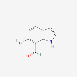 molecular formula C9H7NO2 B597938 6-Hydroxy-1H-indole-7-carbaldehyde CAS No. 19502-40-0