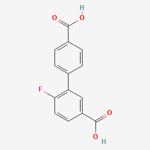 molecular formula C14H9FO4 B597942 6-Fluoro-[1,1'-biphenyl]-3,4'-dicarboxylic acid CAS No. 1261941-47-2