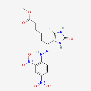 molecular formula C17H20N6O7 B5979448 methyl 6-[(2,4-dinitrophenyl)hydrazono]-6-(5-methyl-2-oxo-2,3-dihydro-1H-imidazol-4-yl)hexanoate 