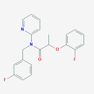molecular formula C21H18F2N2O2 B5979451 N-(3-fluorobenzyl)-2-(2-fluorophenoxy)-N-2-pyridinylpropanamide 