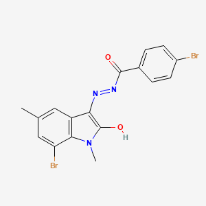 molecular formula C17H13Br2N3O2 B5979464 4-bromo-N'-(7-bromo-1,5-dimethyl-2-oxo-1,2-dihydro-3H-indol-3-ylidene)benzohydrazide 