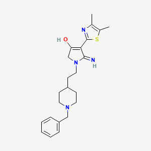 molecular formula C23H30N4OS B5979512 1-[2-(1-benzylpiperidin-4-yl)ethyl]-4-(4,5-dimethyl-1,3-thiazol-2-yl)-5-imino-2,5-dihydro-1H-pyrrol-3-ol 