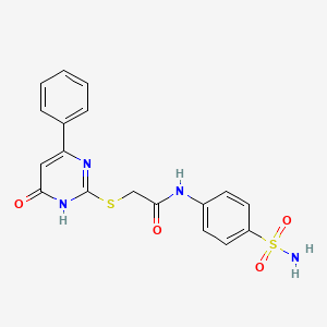 2-[(4-oxo-6-phenyl-1H-pyrimidin-2-yl)sulfanyl]-N-(4-sulfamoylphenyl)acetamide