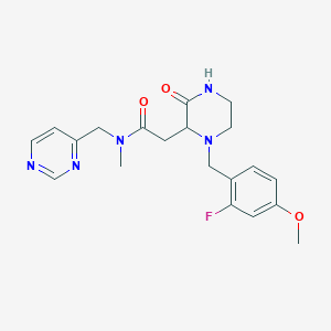 2-[1-(2-fluoro-4-methoxybenzyl)-3-oxo-2-piperazinyl]-N-methyl-N-(4-pyrimidinylmethyl)acetamide