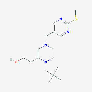 molecular formula C17H30N4OS B5979562 2-(1-(2,2-dimethylpropyl)-4-{[2-(methylthio)-5-pyrimidinyl]methyl}-2-piperazinyl)ethanol 