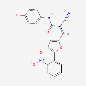 2-cyano-N-(4-fluorophenyl)-3-[5-(2-nitrophenyl)-2-furyl]acrylamide