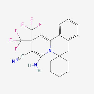 4'-amino-2',2'-bis(trifluoromethyl)-2',7'-dihydrospiro[cyclohexane-1,6'-pyrido[2,1-a]isoquinoline]-3'-carbonitrile